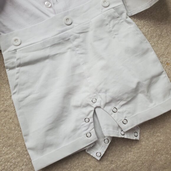 Laurenza's Éden Baptism Christening Off-White Romper Set with Bow-Tie SZ 3-6M - Picture 8 of 14